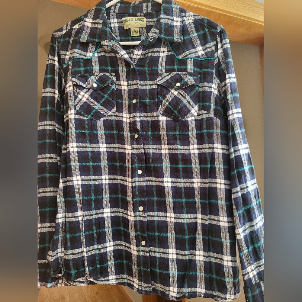 Womens rustic ridge flannel shirt size large